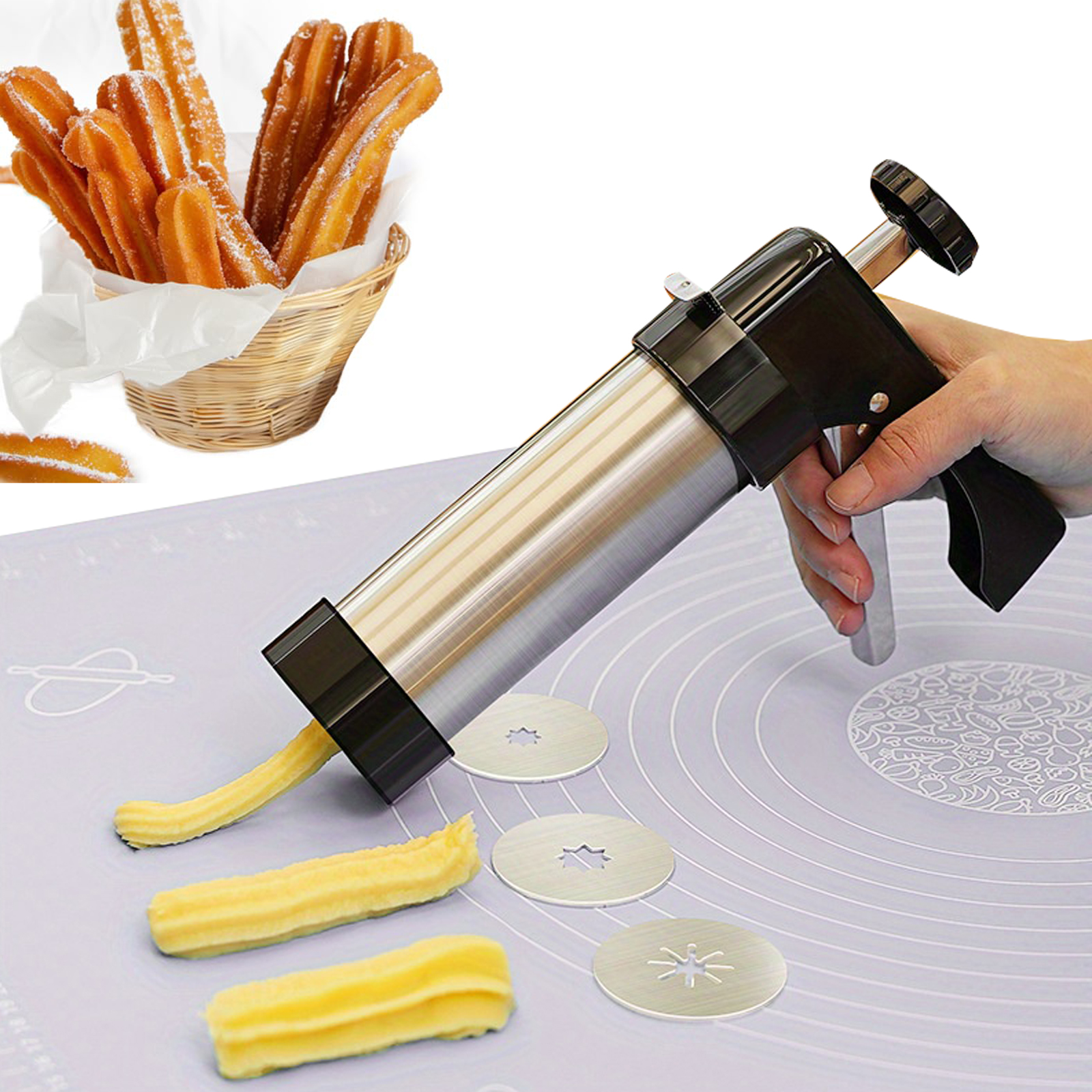 Churros Maker Gun - Traditional Churro Maker Machine Cookie Press
