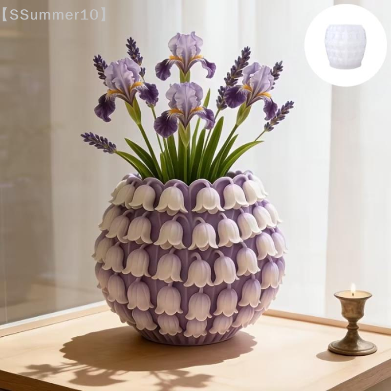 Potsticker Mold - 【SSummer10】3D Lily Valley Flower Pot Silicone