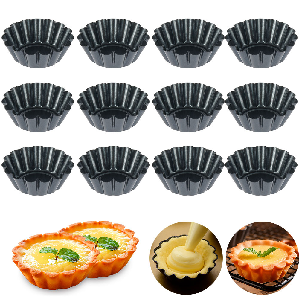12Pcs Pan Mold Tart Quiche Fla - Egg Waffle Pan 리뷰 및 가격