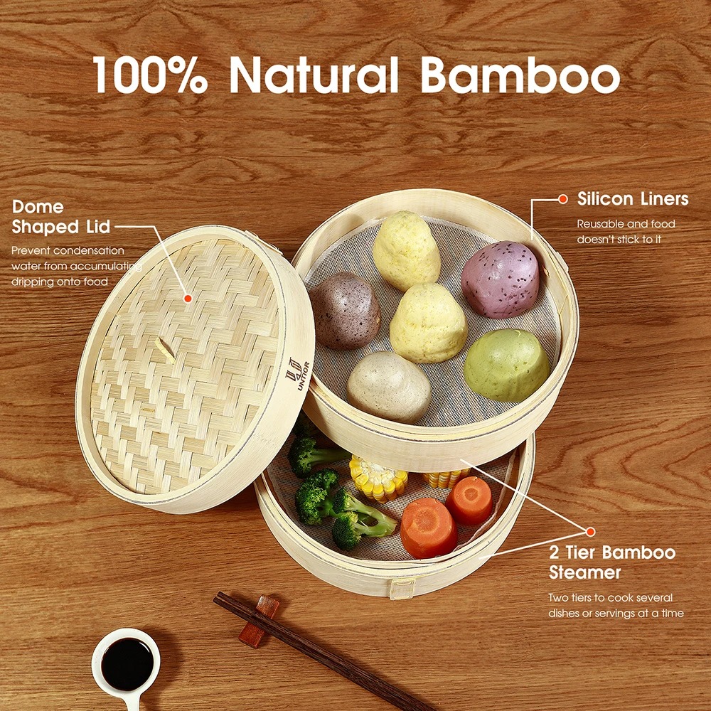Bamboo Steamer Basket with Lid - Bao Steamer Bamboo 리뷰 및 가격