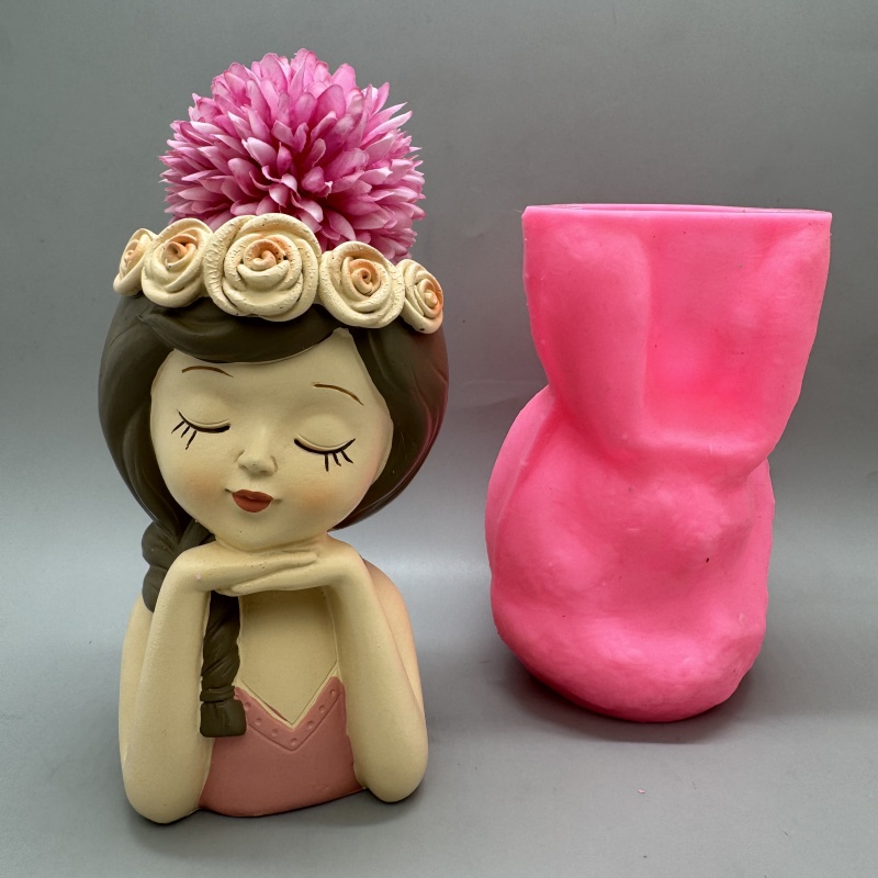 Cute girl flower pot silicone  - Potsticker Mold 리뷰 및 가격