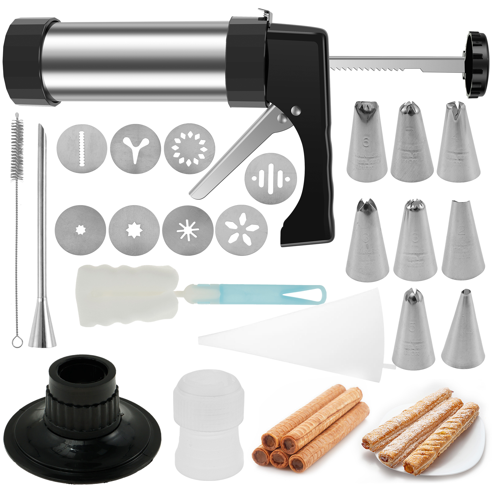 Stainless Steel Cookie Gun Chu - Churros Maker Gun 리뷰 및 가격