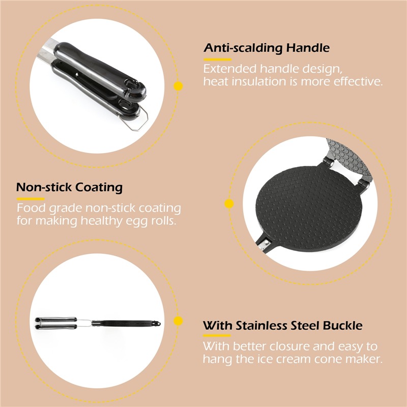 22cm Non-Stick Egg Roll Waffle - Waffle Cone Maker 리뷰 및 가격