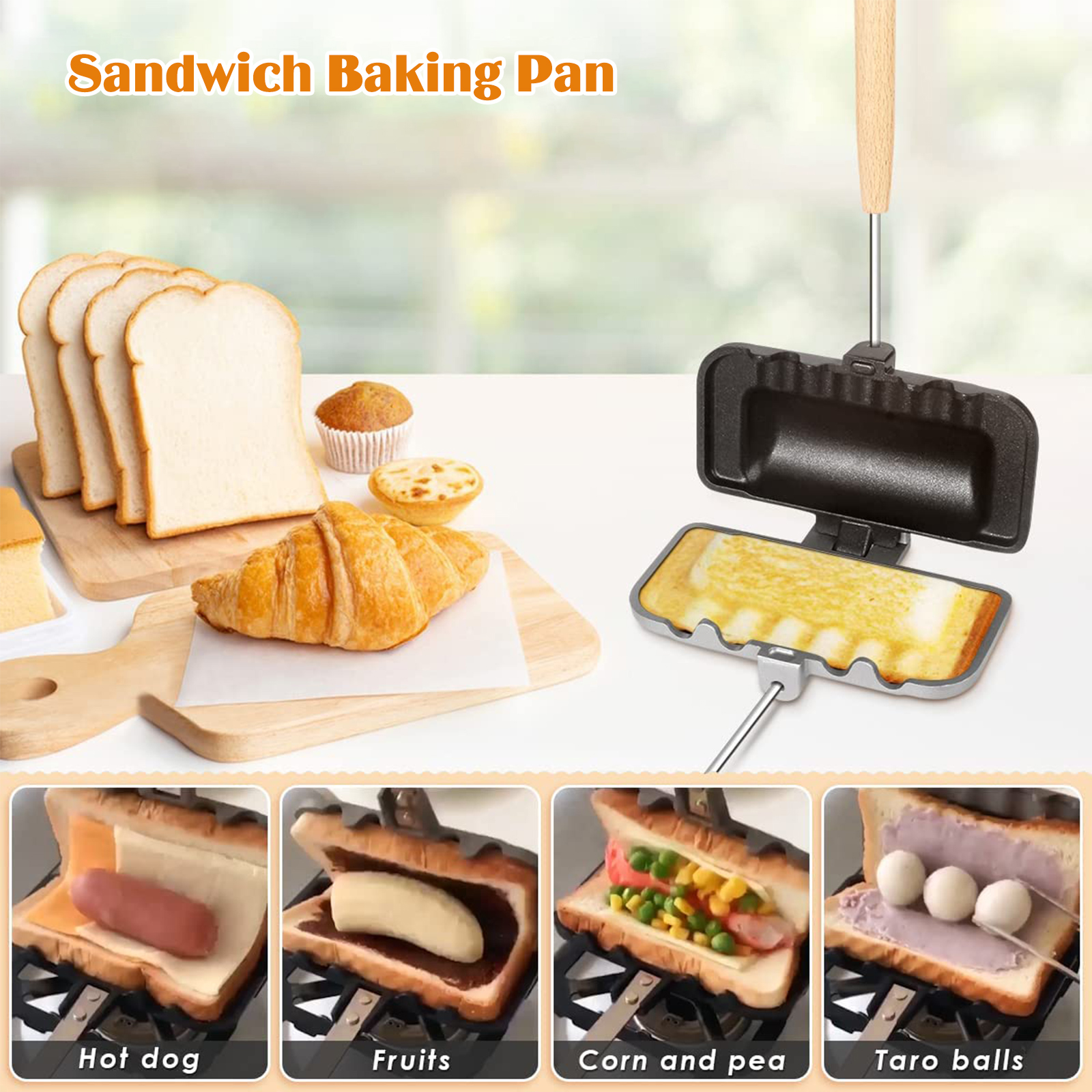 Double-Sided Sandwich Pan Non  - Hot Dog Press 리뷰 및 가격