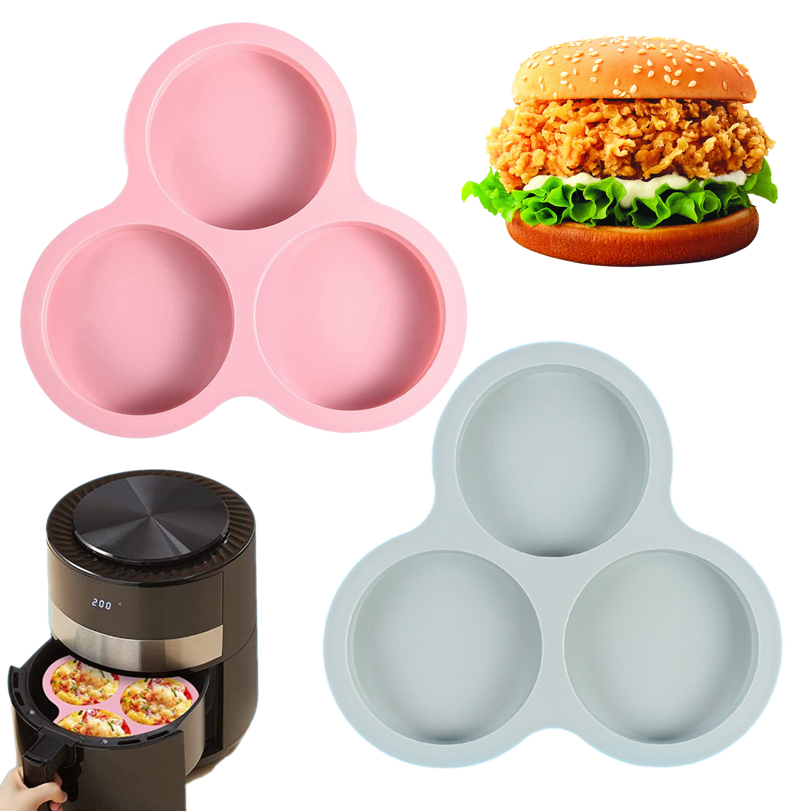 1/2pcs Silicone Air Fryer Egg  - Egg Waffle Pan 리뷰 및 가격