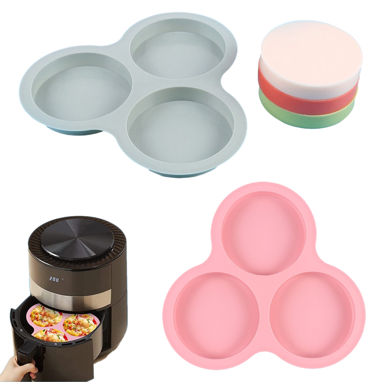 1/2pcs Silicone Air Fryer Egg  - Egg Waffle Pan 리뷰 및 가격