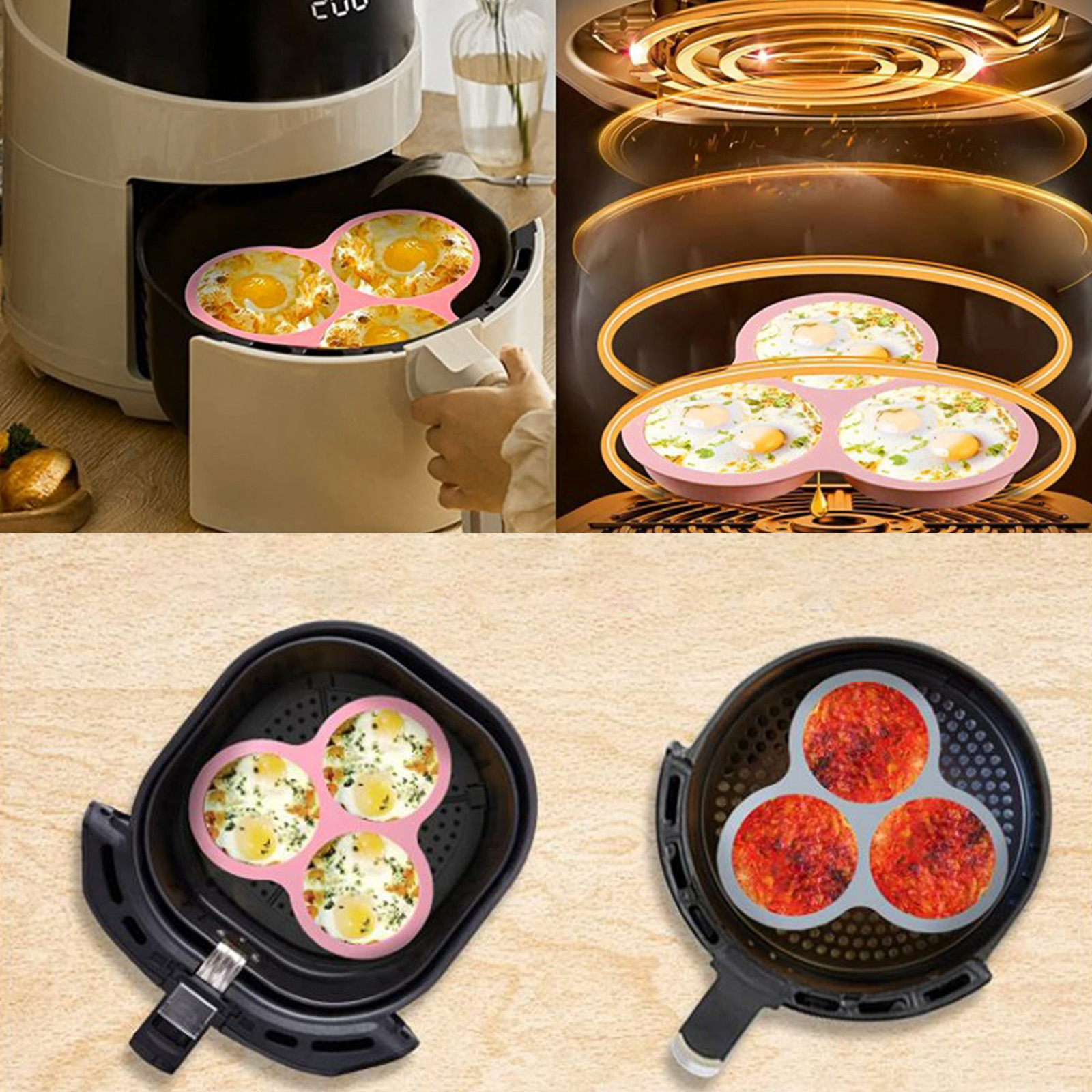 1/2pcs Silicone Air Fryer Egg  - Egg Waffle Pan 리뷰 및 가격