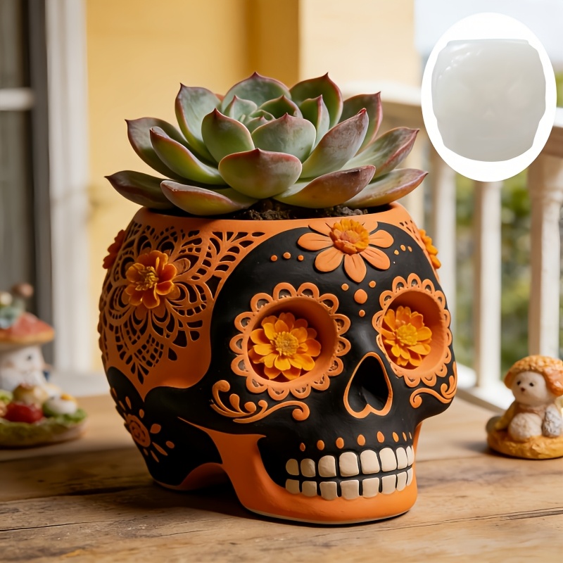 Flower relief skull succulent  - Potsticker Mold 리뷰 및 가격