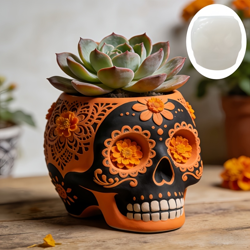 Flower relief skull succulent  - Potsticker Mold 리뷰 및 가격