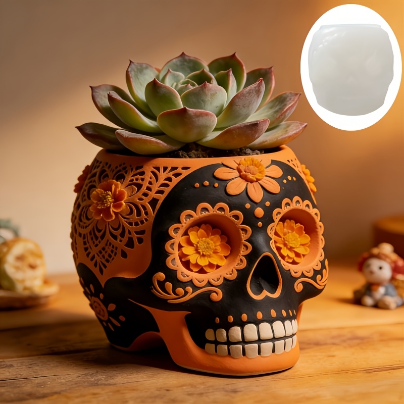 Flower relief skull succulent  - Potsticker Mold 리뷰 및 가격