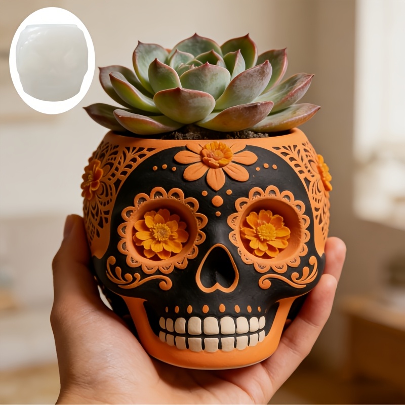 Flower relief skull succulent  - Potsticker Mold 리뷰 및 가격