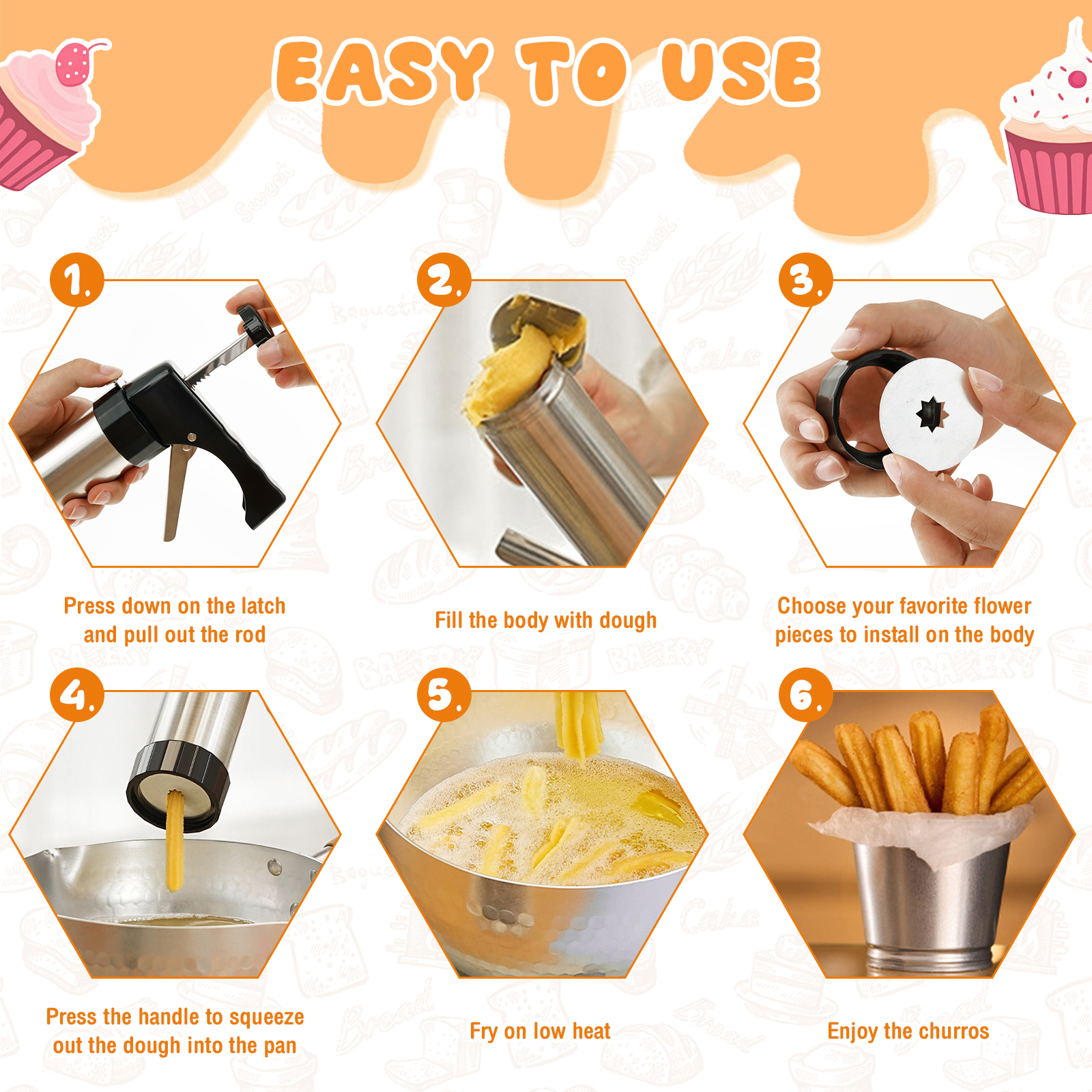 Cookie Press Gun Tips Set Stai - Churros Maker Gun 리뷰 및 가격