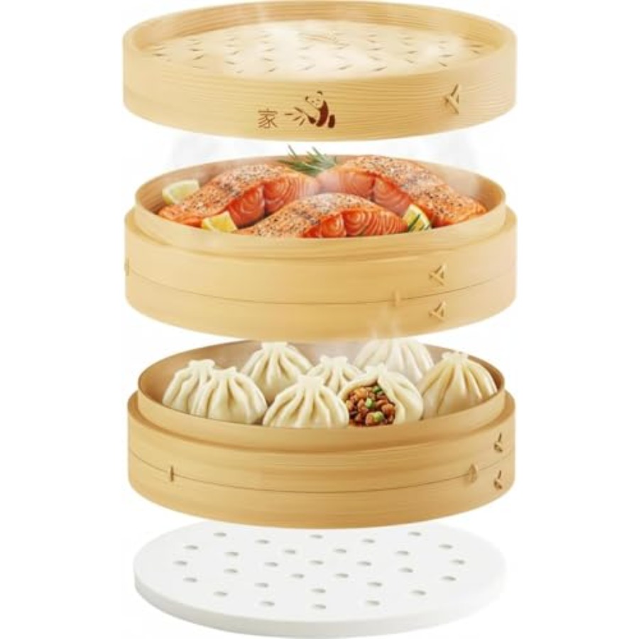 Bamboo Steamer Basket - 2-Tier - Bao Steamer Bamboo 리뷰 및 가격