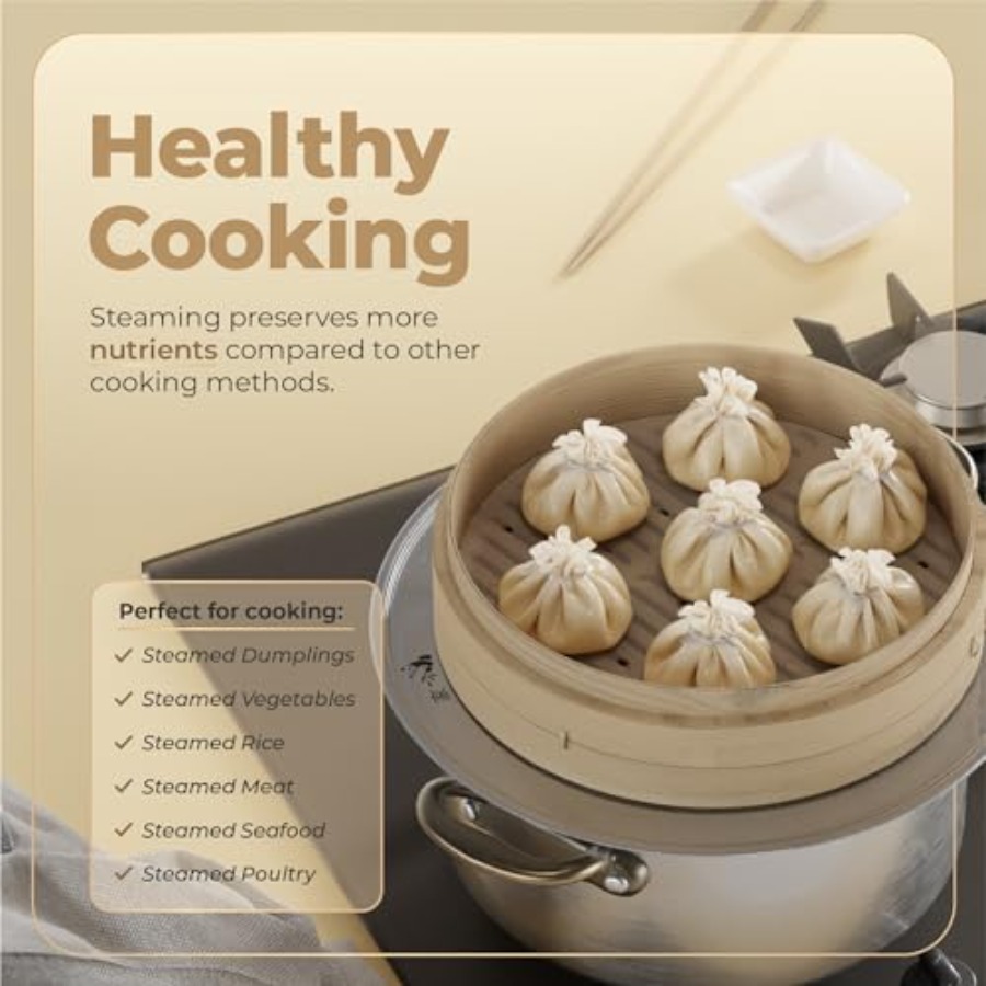 Bamboo Steamer Basket - 2-Tier - Bao Steamer Bamboo 리뷰 및 가격