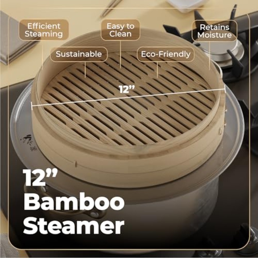 Bamboo Steamer Basket - 2-Tier - Bao Steamer Bamboo 리뷰 및 가격