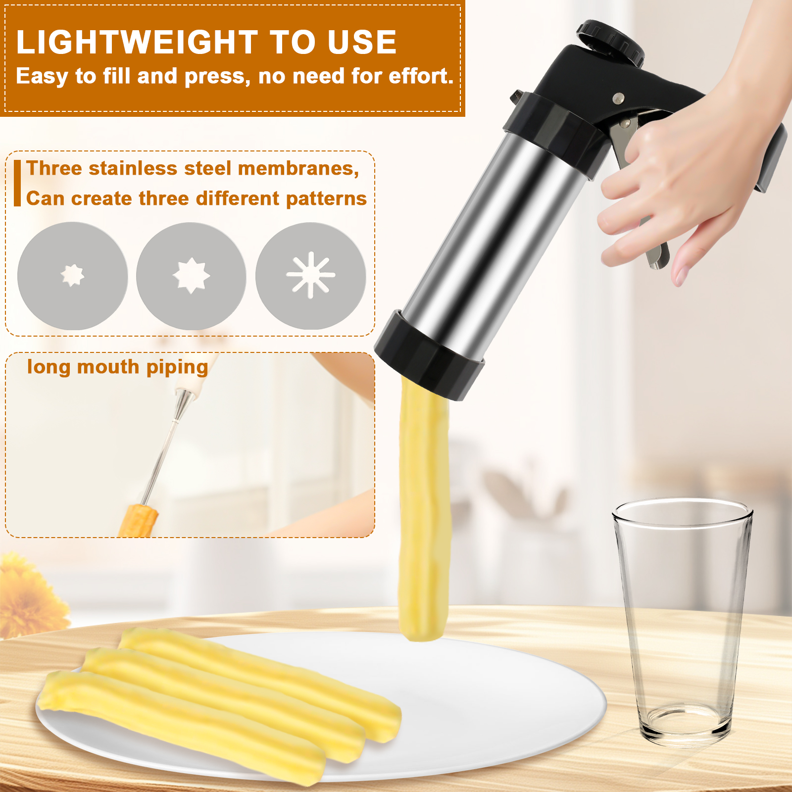 Cookie Press Gun Kit Stainless - Churros Maker Gun 리뷰 및 가격