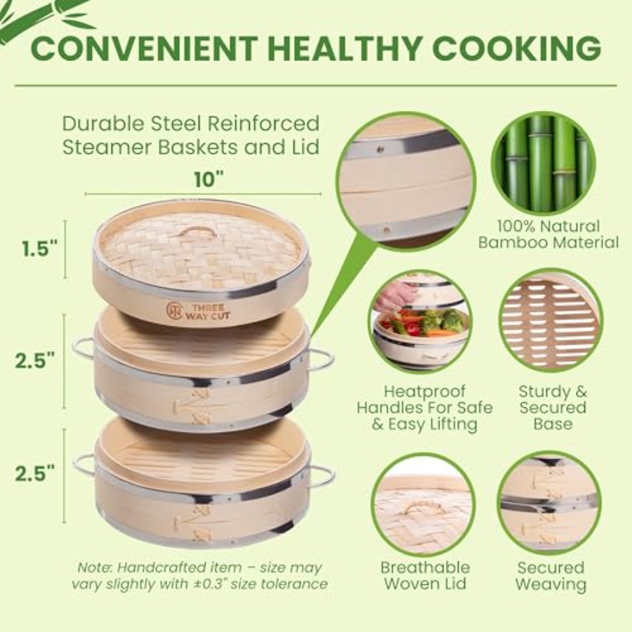 2-tier 10 Bamboo Steamer with  - Bao Steamer Bamboo 리뷰 및 가격