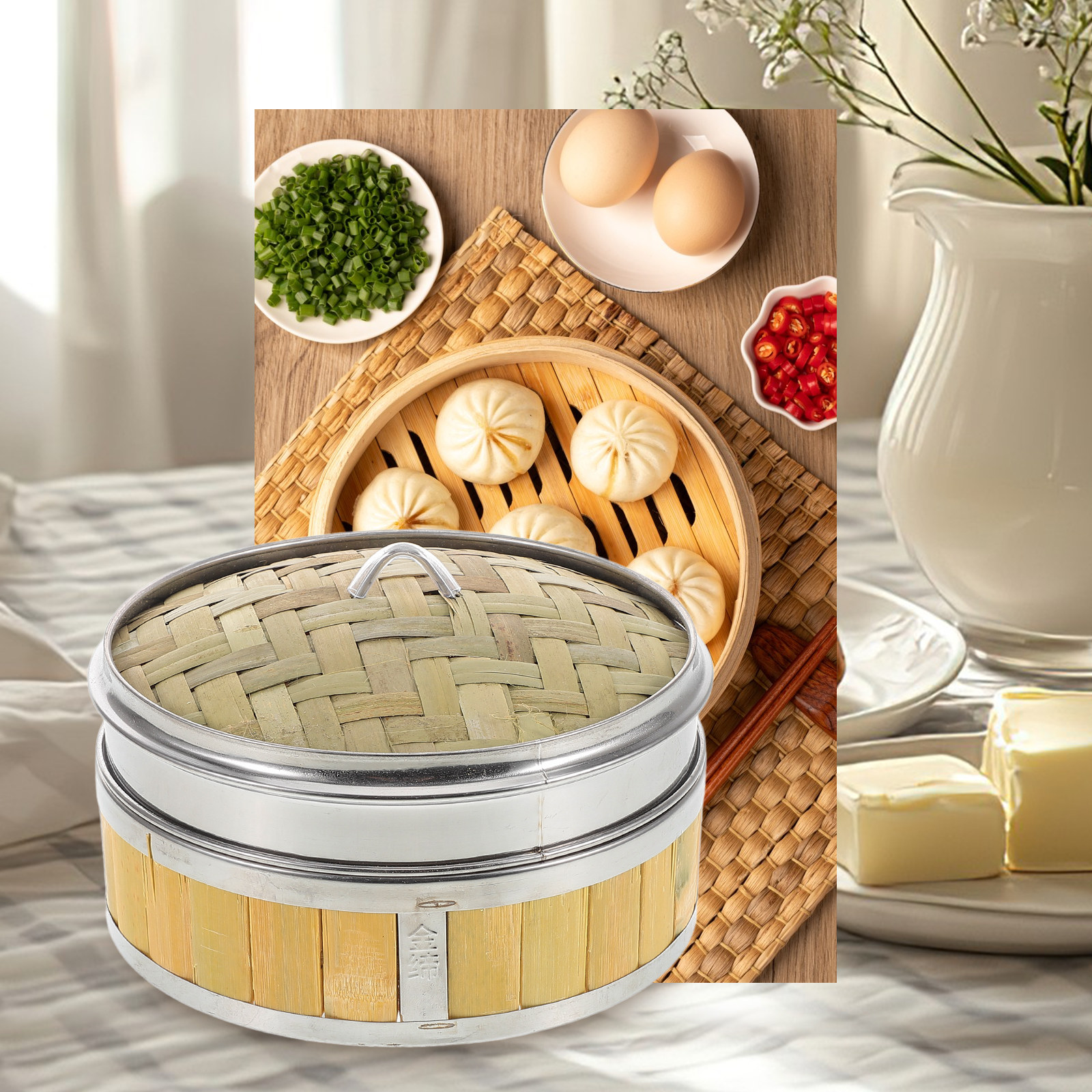 Bamboo Steamer Basket 18Cm Woo - Bao Steamer Bamboo 리뷰 및 가격