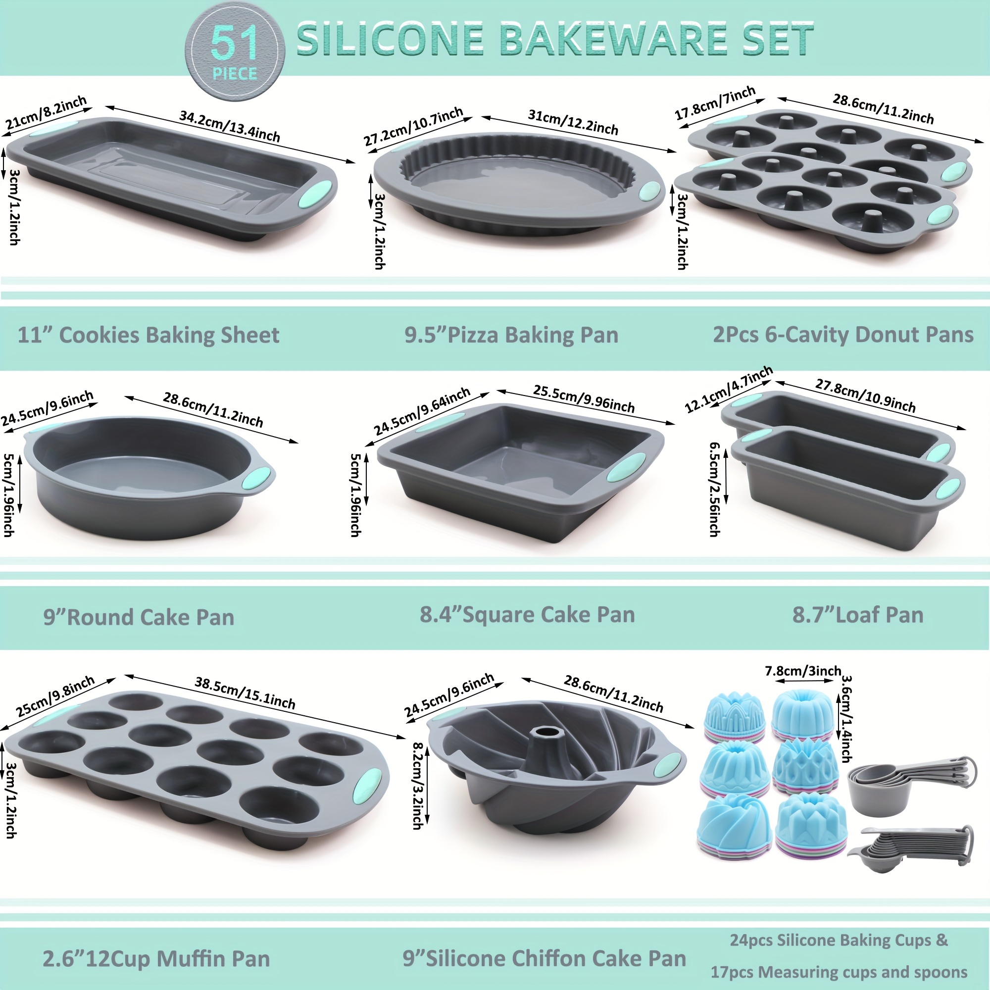 51 Pieces Silicone Baking Pan  - Donut Mold Silicone 리뷰 및 가격
