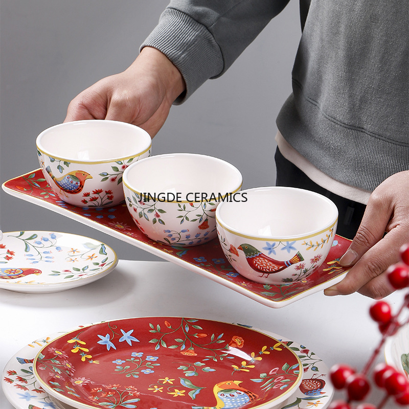 1pc European Ceramic Red Flowe - Dim Sum Basket 리뷰 및 가격