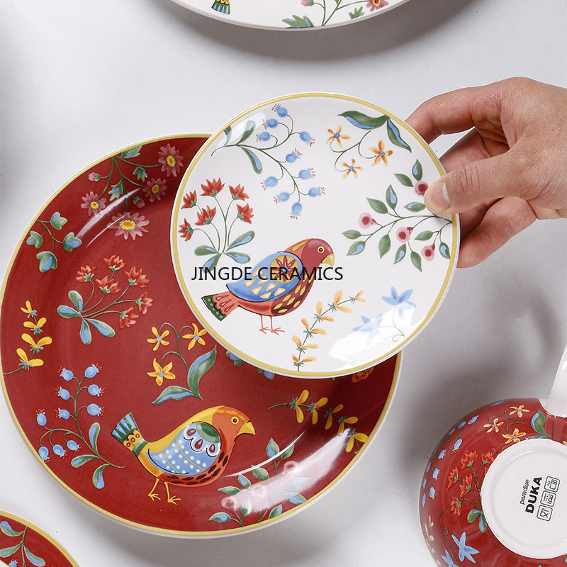 1pc European Ceramic Red Flowe - Dim Sum Basket 리뷰 및 가격