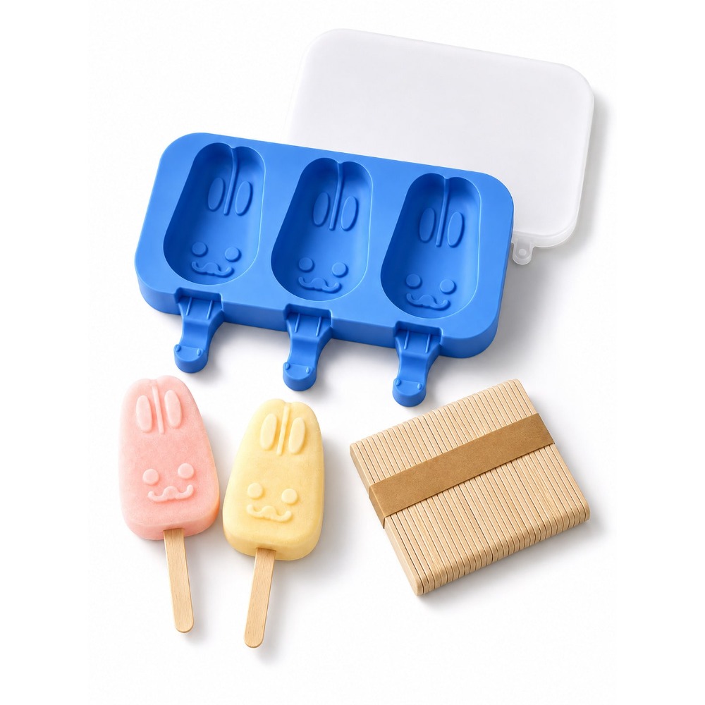 1pc 3-Cavity Silicone Popsicle - Bunny Cake Mold 리뷰 및 가격