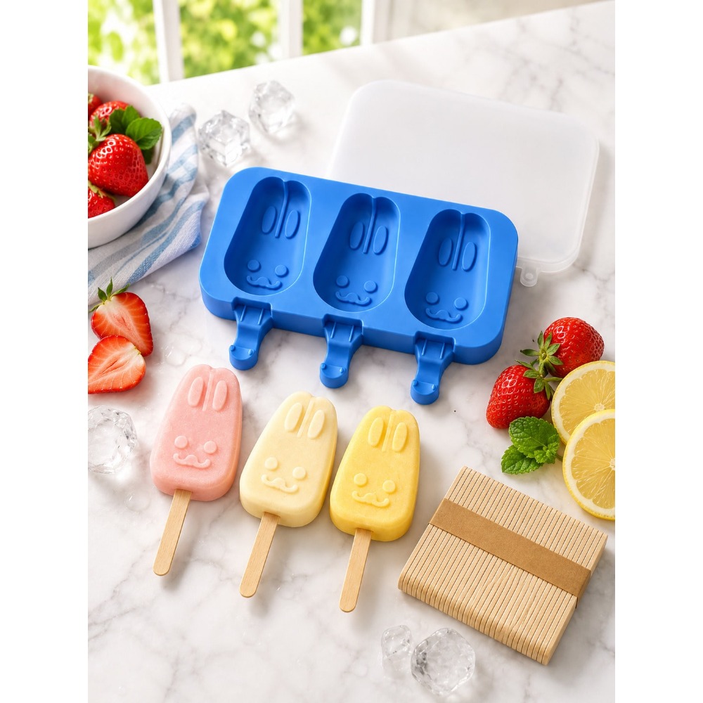 1pc 3-Cavity Silicone Popsicle - Bunny Cake Mold 리뷰 및 가격