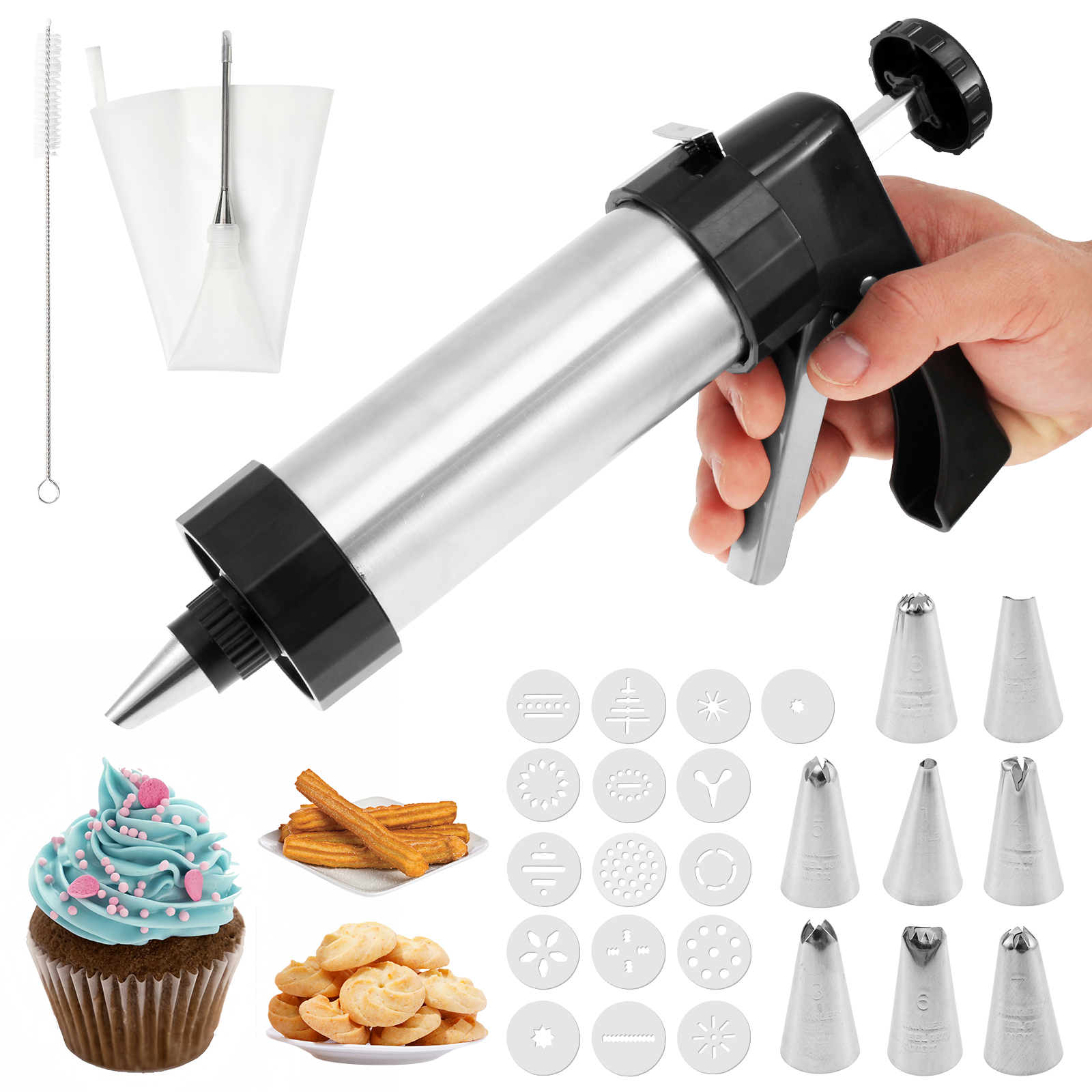 Stainless Steel Cookie Gun Chu - Churros Maker Gun 리뷰 및 가격