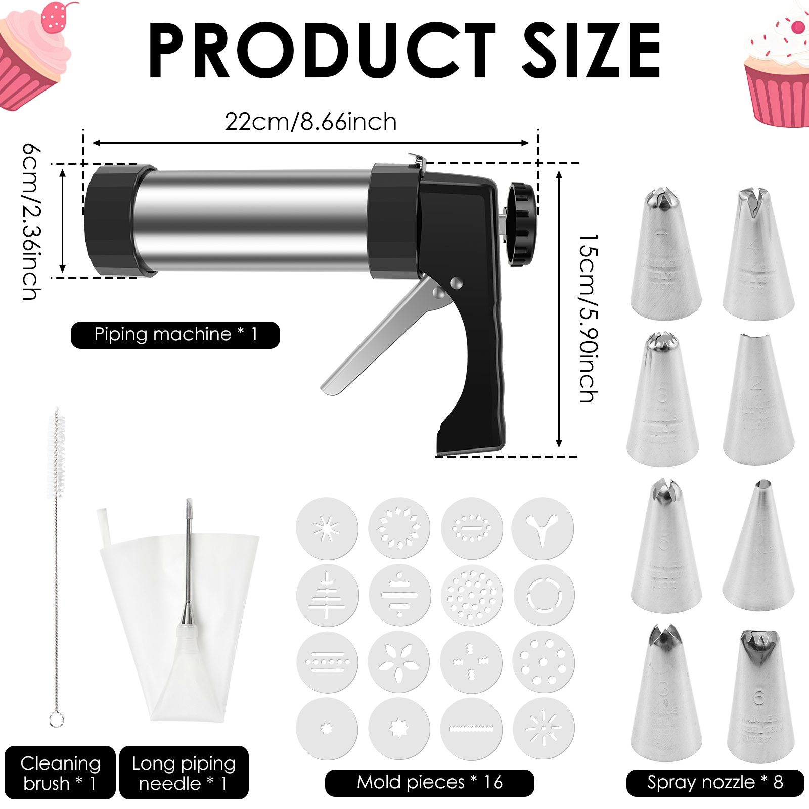 Stainless Steel Cookie Gun Chu - Churros Maker Gun 리뷰 및 가격