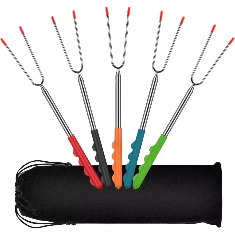 New BBQ Forks Telescopic  Barb - Corn Dog Stick 리뷰 및 가격