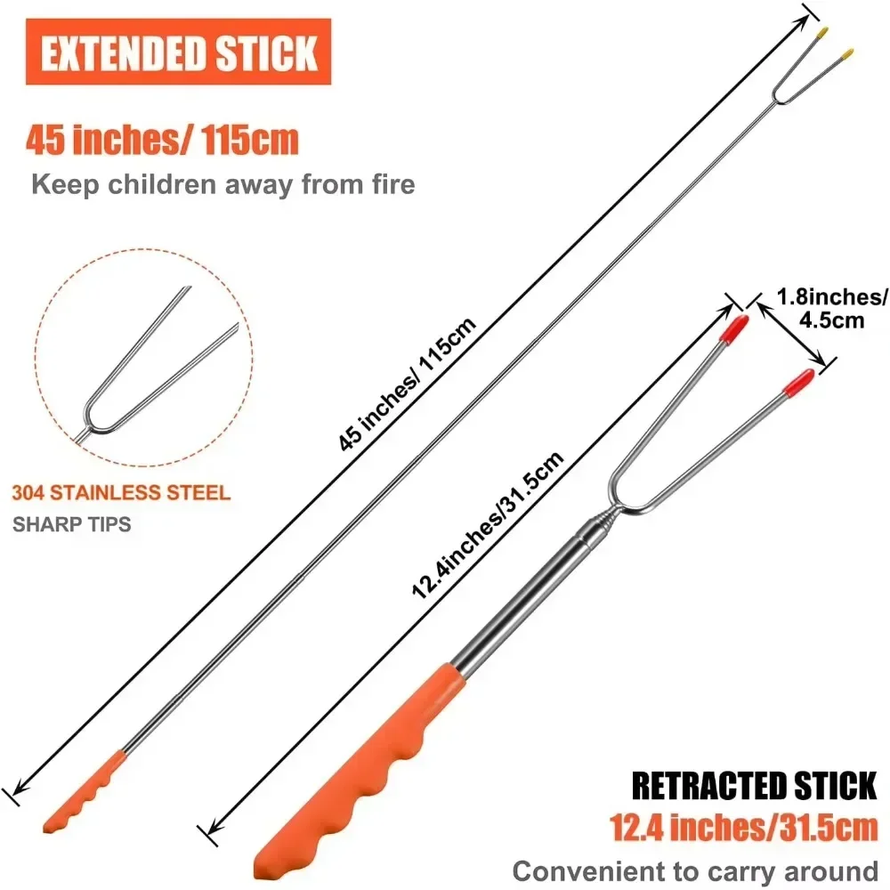 New BBQ Forks Telescopic  Barb - Corn Dog Stick 리뷰 및 가격